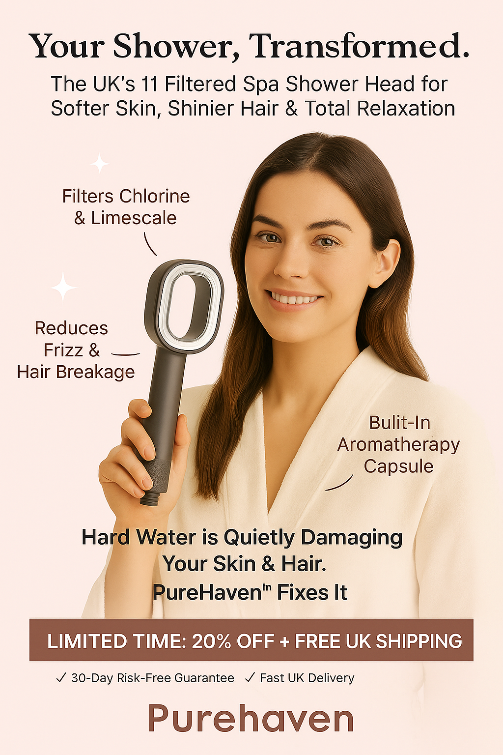 PureHaven™ – UK’s Favorite Shower Head for Softer Skin & Healthier Hair
